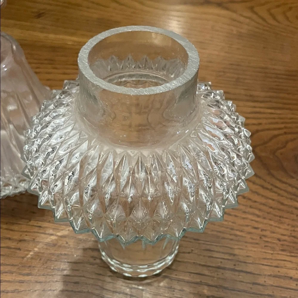 Vintage Crystal Diamond Point‎ Oil Lamp